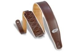 Levy's M26VCP-BRN_MUS Gitárpánt, kétoldalú, világos szélek, vinyl, 7cm széles, 109-142cm hosszú, barna-mustár (M26VCP-BRN_MUS)