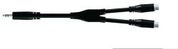 Proel BULK520LU03 Inzert Y kábel, 3 m fekete, 3, 5 mm sztereó jack dugó - 2 x RCA lengõ aljzat, öntött (BULK520LU03)
