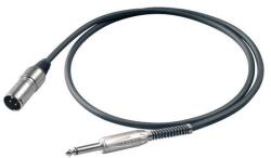 Proel BULK220LU1 Aszimmetrikus kábel P, 1m fekete, 6, 3mm S4CPRO mono jack dugó és XLR 3MVPRO, HPC225 kábel (BULK220LU1)