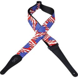 Levy's MP-09 Gitárpánt, poliészter, nyomtatott design, bõr végekkel, méretezõ csattal, állítható 165cm (MP-09)