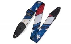 Levy's MDP-US Gitárpánt, szublimálva nyomtatott, poliészter, 5cm széles, 165cm hosszú, koptatott zászló (MDP-US)