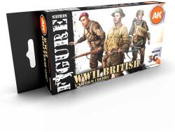 AK Interactive Figure WWII British Uniform Colores brit uniformis színek akril festék készlet 6x 17ml (AK11636)