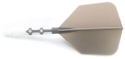 Cuesoul Fluturas si tija darts Cuesoul ROST T19, gri-alb, fluturas Big Wing si tija medie (CS680774)