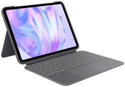 Logitech Combo Touch US - безжична клавиатура с тракпад и отделящ се кейс с поставка за Apple iPad Pro 11 (2024) (тъмносив)