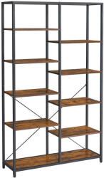 VASAGLE Ipari Stílusú Könyvespolc 5 Szintes Rusztikus Barna-Fekete (LLS155B01)
