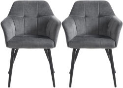 SONGMICS Modern Bársony Étkezőszék Szett Szürke Fém Lábakkal - pepita - 96 933 Ft