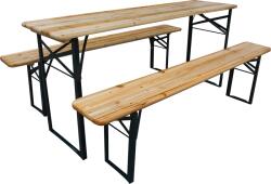  Sörpad Garnitúra Asztal: 220x50x75 Cm, Fenyő, Pad: 220x45x25cm