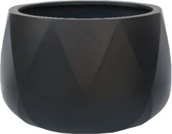  Kaspó Cement 29x29x26cm Gyémánt Hatású Matt Fekete