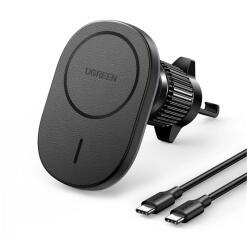 UGREEN iPhone 12 UGREEN CD345 autós tartó szellőzőre, PD gyorstöltő, FEKETE 25925 (25925)