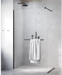 Radaway Modo New Black II Walk-in fekete zuhanyfal törölközőtartóval 85 átlátszó 389085-54-01W (389085-54-01W)