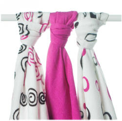 Kikko Pelenkák bambuszból Spirals&Bubbles 70x70 (3 db) - magenta