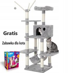 Songmics Kaparófa macskáknak 154 cm Világosszürke (6955880318247)