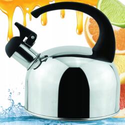 Koko Teás Kanna Indukciós Gáz Tűzhelyhez Ezüst Színű Koko Bartek 2, 0L Síppal, Masszív, Nagy Siker (KO1113)