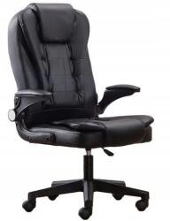 Rezino Forgószék irodába, ergonomikus, állítható, bőr irodai szék íróasztalhoz (FOTEL BIUROWY CZARNY KRZESŁO BIUROWE)