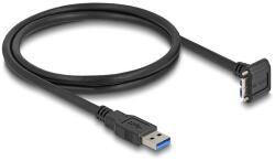 Delock USB 5 Gbps kábel A-típusú USB apa egyenes Mikro-B-típusú USB apa 90 -ban lefelé fordított 18 mm-es csavar távolsággal 1 m, fekete (81030)