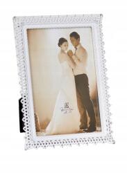Poldom Fém képkeret 13x18 áttört fehér, finom díszítéssel (CK-2010 13x18-STWH)