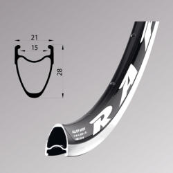 REMERX Felni Rapid 622x15 28h Fekete, Köszörült Fékfelületes