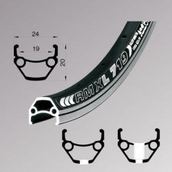 REMERX Felni Dragon 719-l 27, 5" 584x19 32h Fekete, Köszörült Fékfelületes, Duplán Szegecselt