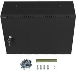 Lanberg rack szekrény 19" fali 4U+3U/540x200 alacsony profil, fekete (WAF1-5203-04-00B) - mzona