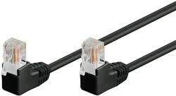Goobay Cablu de retea U/UTP Goobay, cat5e, patch cord, 0.5m, negru (UTP-0008/2X90-0.5BK)