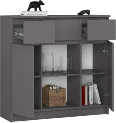 AKORD K100 Modern Komód Laminált Grafit-Szürke 6 Polcos (AKO-KOMMK1002D3SZ1PGRAPK) - platinashop