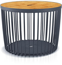 Prosperplast Clubo Multifunkciós Tárolókosár Antracit Fa Tetővel 59 cm (PPP-ICLU100T-S433)