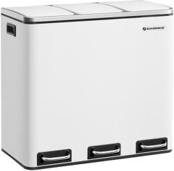 SONGMICS Háromrekeszes Szelektív Hulladékgyűjtő Pedálos Szemetes 3x18L Fehér (EUZ-LTB54WT)