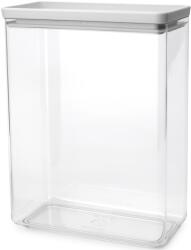 Brabantia tárolóedény 5, 4L, egymásra rakható, légmentes záródás, szögletes, világosszürke, átlátszó műanyag tartály - 230684 (230684)