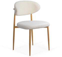 Chairs ON Scaun dining pe cadru metalic cu aspect lemnos BUC 283 crem