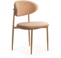 Chairs ON Scaun dining pe cadru metalic cu aspect lemnos BUC 283 bej