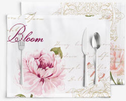 Goldea pamut reggeliző alátét - pünkösdirózsa mintás - 2db 30 x 40 cm