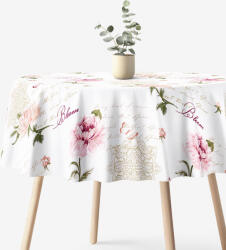 Goldea kör alkó pamut terítő - pünkösdirózsa mintás Ø 100 cm