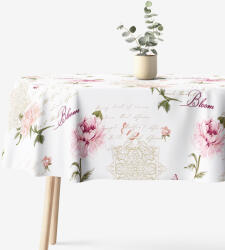 Goldea ovális pamut terítő - pünkösdirózsa mintás 120 x 160 cm