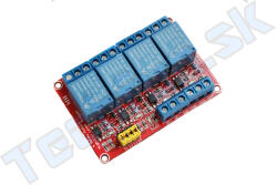 TECHFUN 4 csatornás relé H/L jumperrel - 5 V (11853)