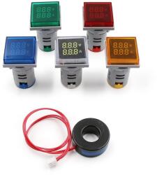 TECHFUN Panel AC voltmérő / ampermérő 100A 50-500VAC - Kék (52448)