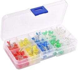 TECHFUN Többszínű LED-ek 300 db + műanyag tok (4194)