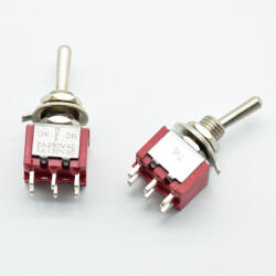 TECHFUN Fém háromállású kapcsoló MTS-203 6 pinnel (126650)