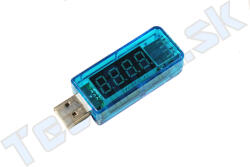 TECHFUN USB teszter, voltmérő és ampermérő - Egyenes (14570)