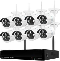 Tinosec/Techage WiFi kamerakészlet 8xkamera 3MP + WiFi NVR típusú MI-8708W-8-619AW-30 (252827)