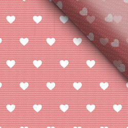 Takoy Puha tüll piros alapon 2 cm-es fehér szívecskék