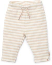 Little Dutch Pantaloni din bumbac organic - Stripe Sand/White - Little Dutch