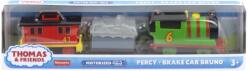 Mattel Locomotiva motorizata Thomas Percy Brake Car Bruno cu 2 vagoane (MTHFX97_HHN44) Trenulet
