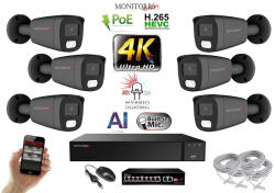  MS - AI Hybrid Light IP kamerarendszer 6 kamerával switchel 8 Mpix GT - 6483k6B