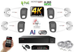  MS - AI Hybrid Light IP kamerarendszer 4 kamerával switchel 8 Mpix WT - 6484k4B