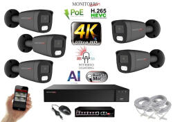  MS - AI Hybrid Light IP kamerarendszer 5 kamerával switchel 8 Mpix GT - 6483k5B