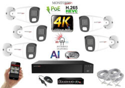  MS - AI Hybrid Light IP kamerarendszer 5 kamerával switchel 8 Mpix WT - 6484k5B