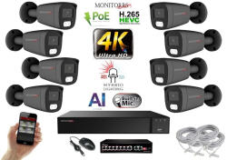  MS - AI Hybrid Light IP kamerarendszer 8 kamerával switchel 8 Mpix GT - 6483k8B