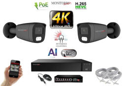  MS - AI Hybrid Light IP kamerarendszer 2 kamerával switchel 8 Mpix GT - 6483k2B