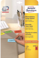 AVERY Etikett címke, 45, 7 x21, 2mm, univerzális visszaszedhető, 48 címke/ív, 20 ív/doboz, Avery piros (BLACKFRIDAY_OK_L6038-20)
