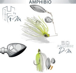 Herakles SPINNERBAIT HERAKLES AMPHIBIO TANDEM 3/8oz 10.5gr Chartreuse White